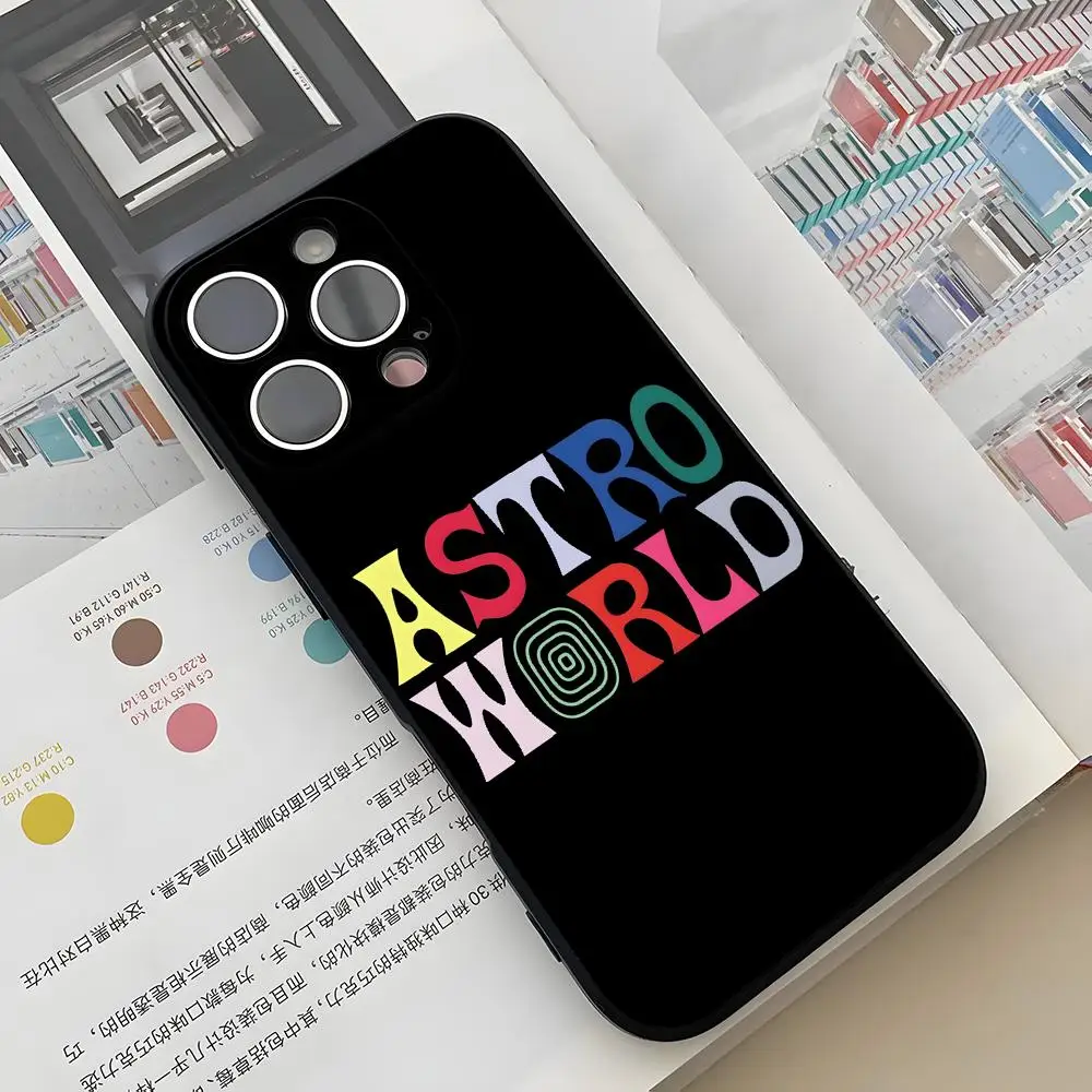 Чехол для телефона Astroworld Travis Scott для iPhone 17 Air 16 E Pro Max 15 14 13 Mini 12 Pro 11 Max Plus, черный мягкий корпус