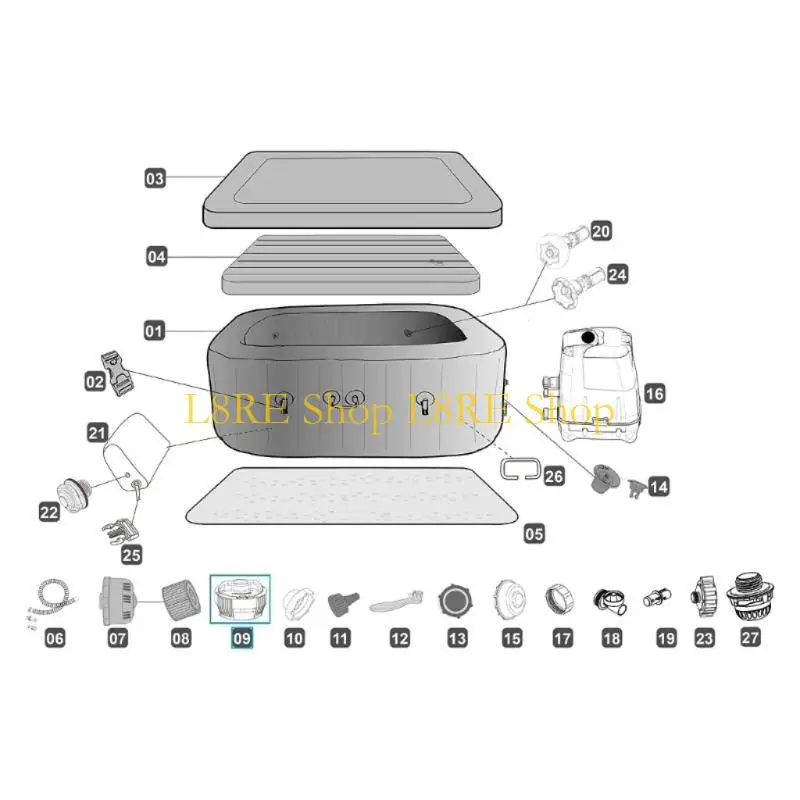 L8RE Эффективный диспенсер таблетки хлора P61960 Освобождение хлора, высвобождение инструмента ABS Texture идеально подходит для