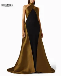 SWEMILE Column Halter Floor-Length Chiffon Elegant Dresses For Women Wedding Party Dress Formal Occasion Dresses Prom Dress