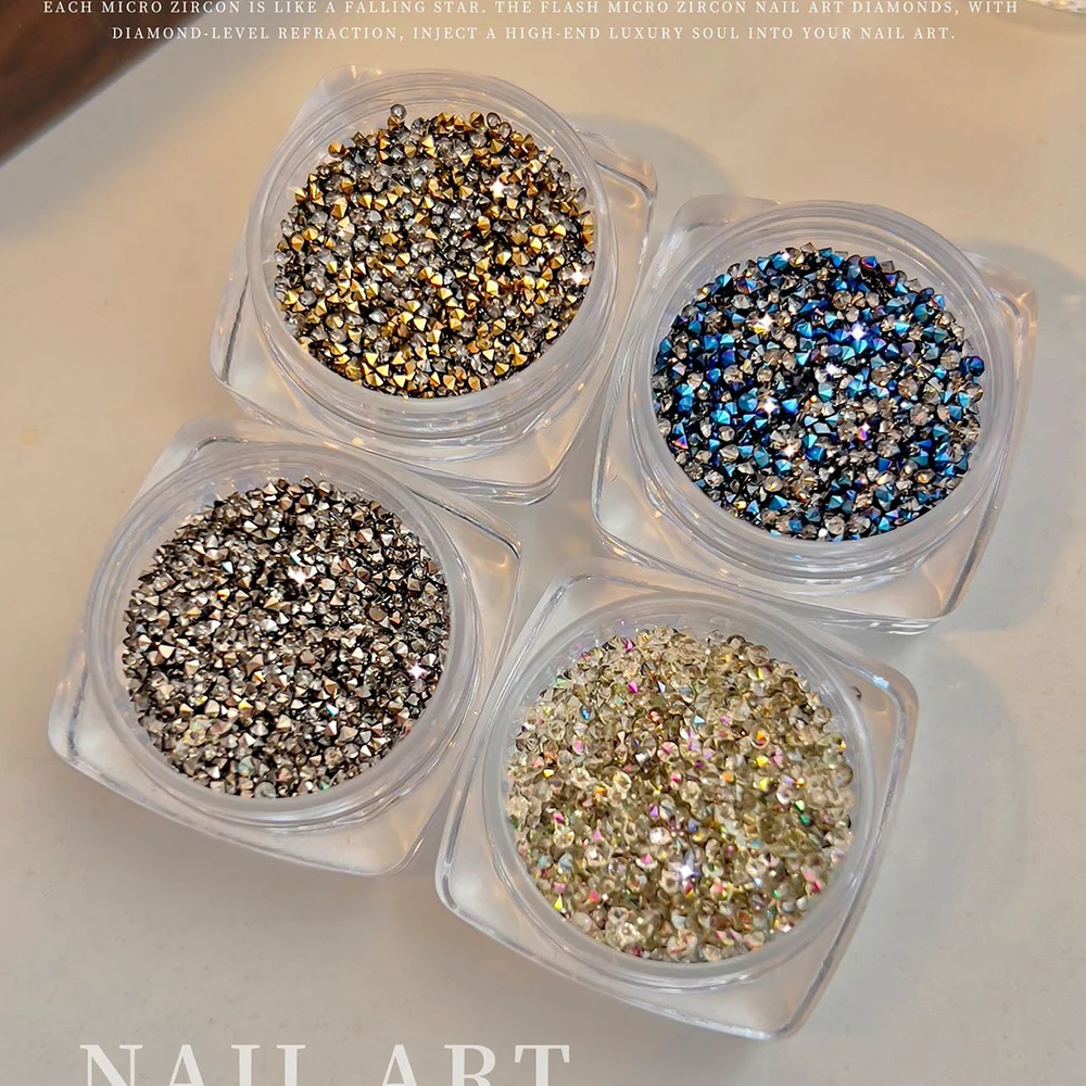 1box Royal Blue Dual Pointed Back Cubic Nail Diamond Rhinestones 6mm Crystal Gem Beads Nail Charms Faceted Glass Nail Decoration