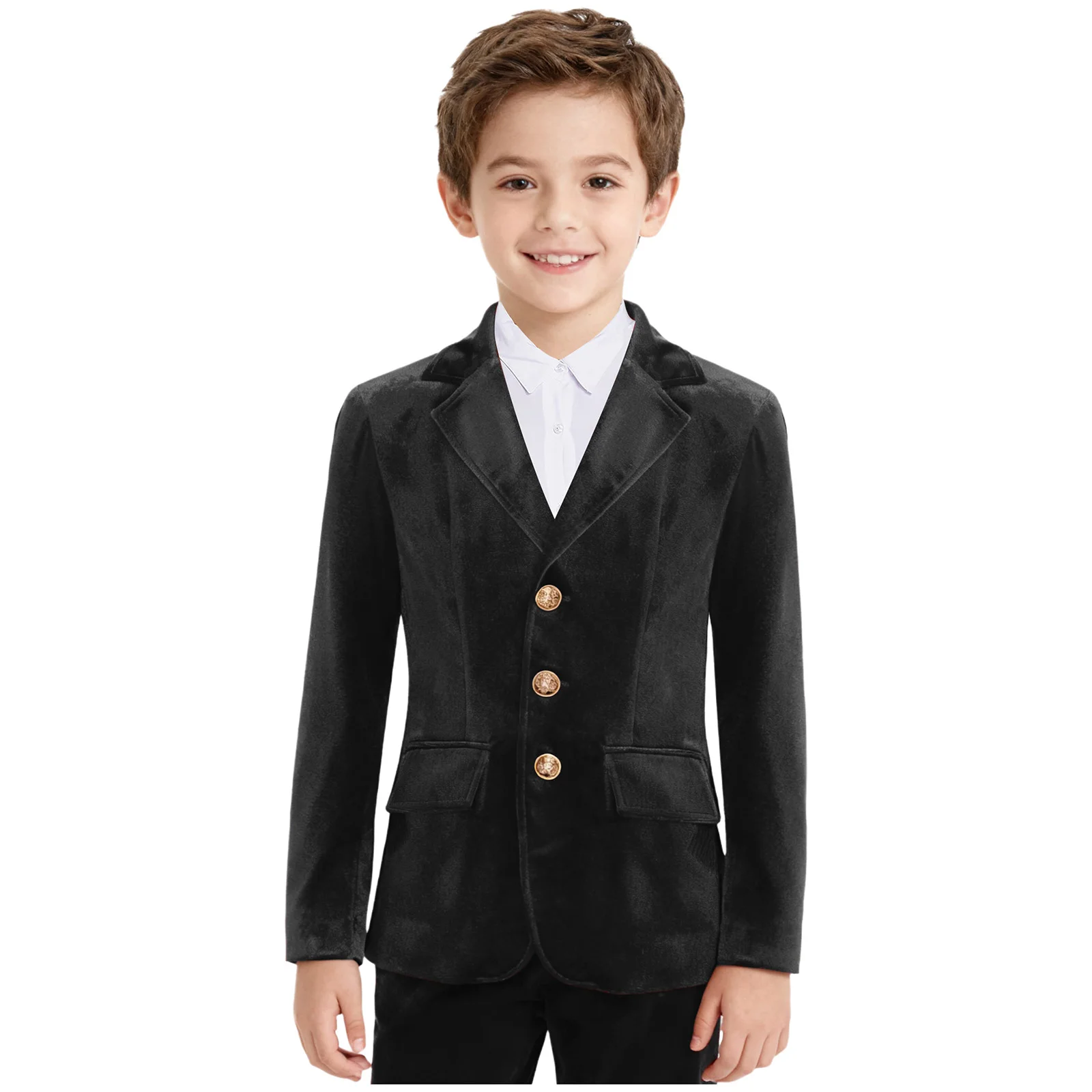 Boys Prince Cosplay Party Performance Gentleman Suits Jacket Carnival Costume British Style Outerwear Classic Velvet Blazer view 2