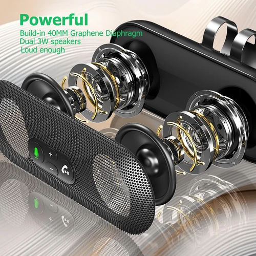 Imagen 2 del producto Kit de coche Bluetooth 5,4, altavoz manos libres Dual de 3W, altavoz con visera solar, reproductor Mp3, receptor de música inalámbrico con asistente de voz