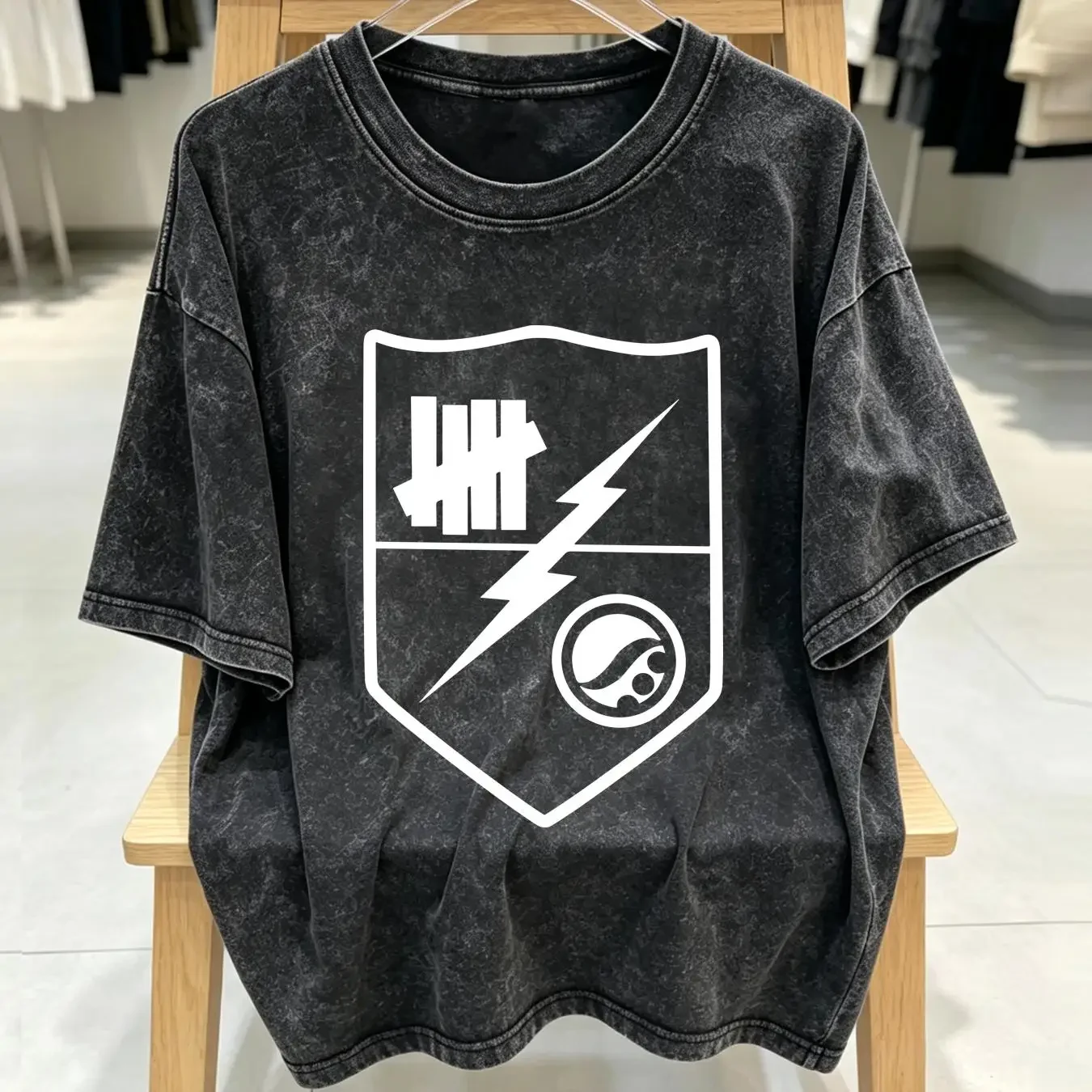 washed T Shirt Shoyoroll x Undefeated Bolt Seal Brand New long or short sleeves vintage Washed Casual designer clothes Slightly