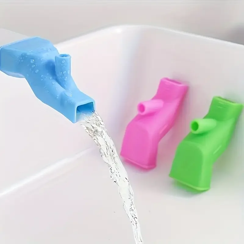 3pcs Silicone Faucet Extender Bathroom Balcony Bathroom Faucet Extender Splash Head Nozzle Extension Tube Household