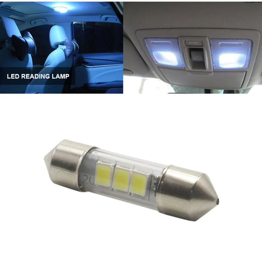 الداخلية سيارة ضوء اكليل led 12 فولت 28 مللي متر c5w LED مصابيح بيضاء أضواء السيارات مصلحة الارصاد الجوية مصابيح الإضاءة الداخلية حزمة من 10 #5
