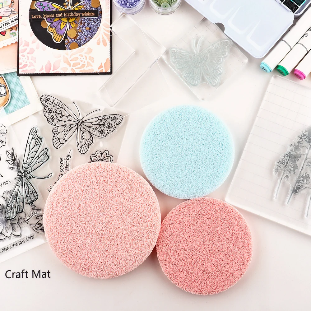 2pcs Stamp Scrubber Stamp Cleaning Sponges To Remove Ink From Stamps Or Craft Mats Easily Must-have Ink Removing Tool