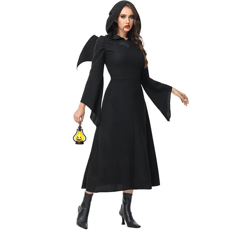 

Костюм Ведьмы-Дьяволицы на Хэллоуин с Крыльями для Женщин, Одежда для Сценических Выступлений, Наряд Волшебника-Мага, Аксессуары для Костюма