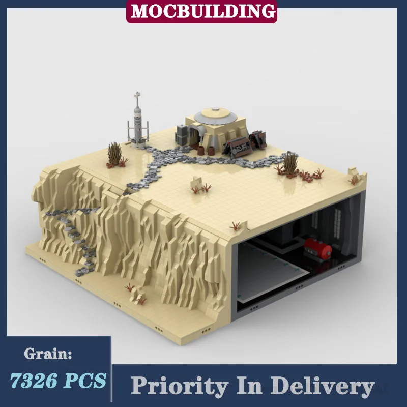 MOC Architectural Scene Secret Base Model Building Block Assembly Armory Depot Hangar Space Movie Boy Toy Gift