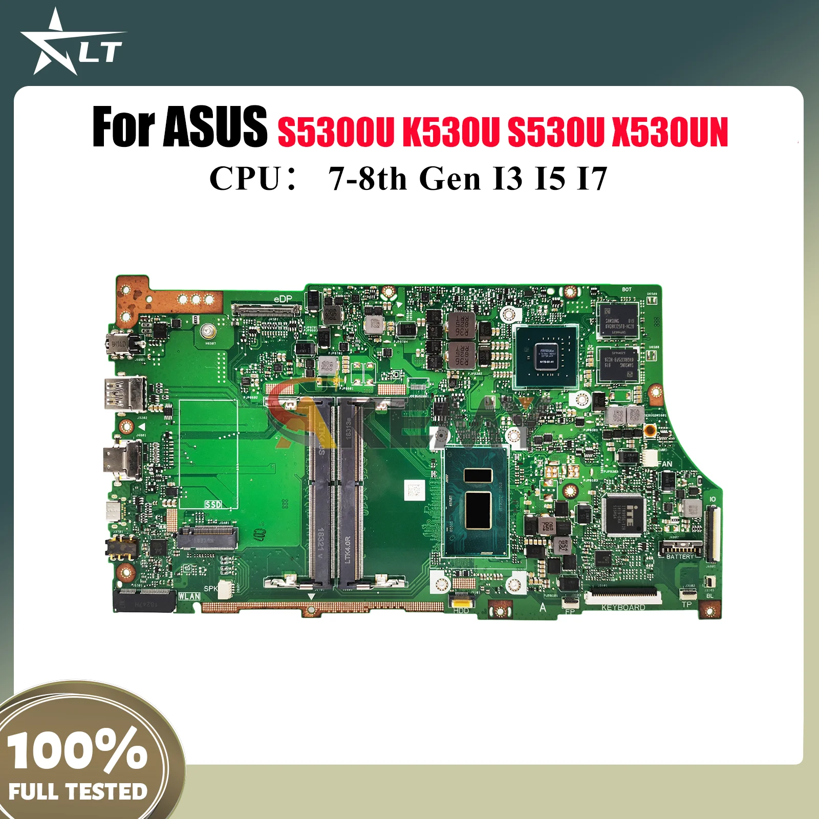 

X530UN Материнская плата для ноутбука ASUS VivoBook K530U S5300U X530UN X530U S530U Материнская плата для ноутбука с процессором I3 I5 I7 110% тестирование ОК