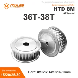 HTD 8M-AF 36T/38Tooth Timing Pulley Synchronus Pulley Round Bore Keyway Bore 8-30mm For Width 15/20/25/30mm 8M Timing Belt