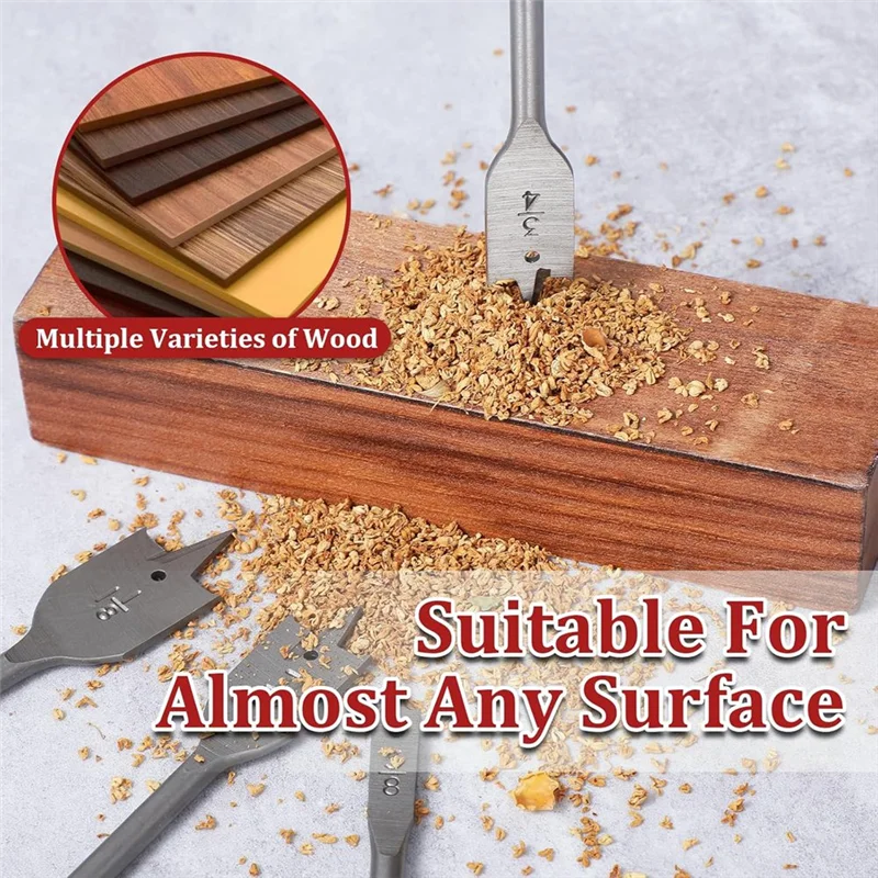 

ABLU-13 наборы лопаточных сверл, плоская насадка из легированной стали, резак для плоских отверстий в дереве, подходит для деревообработки, различные насадки