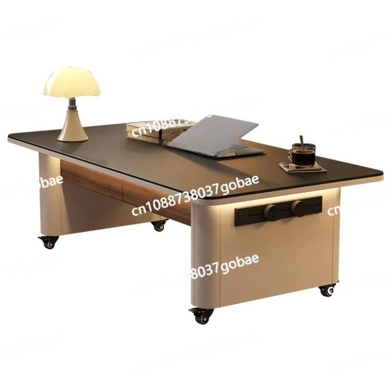 ZC lifting coffee table movable side table multi-functional high-end household rock slab trolley