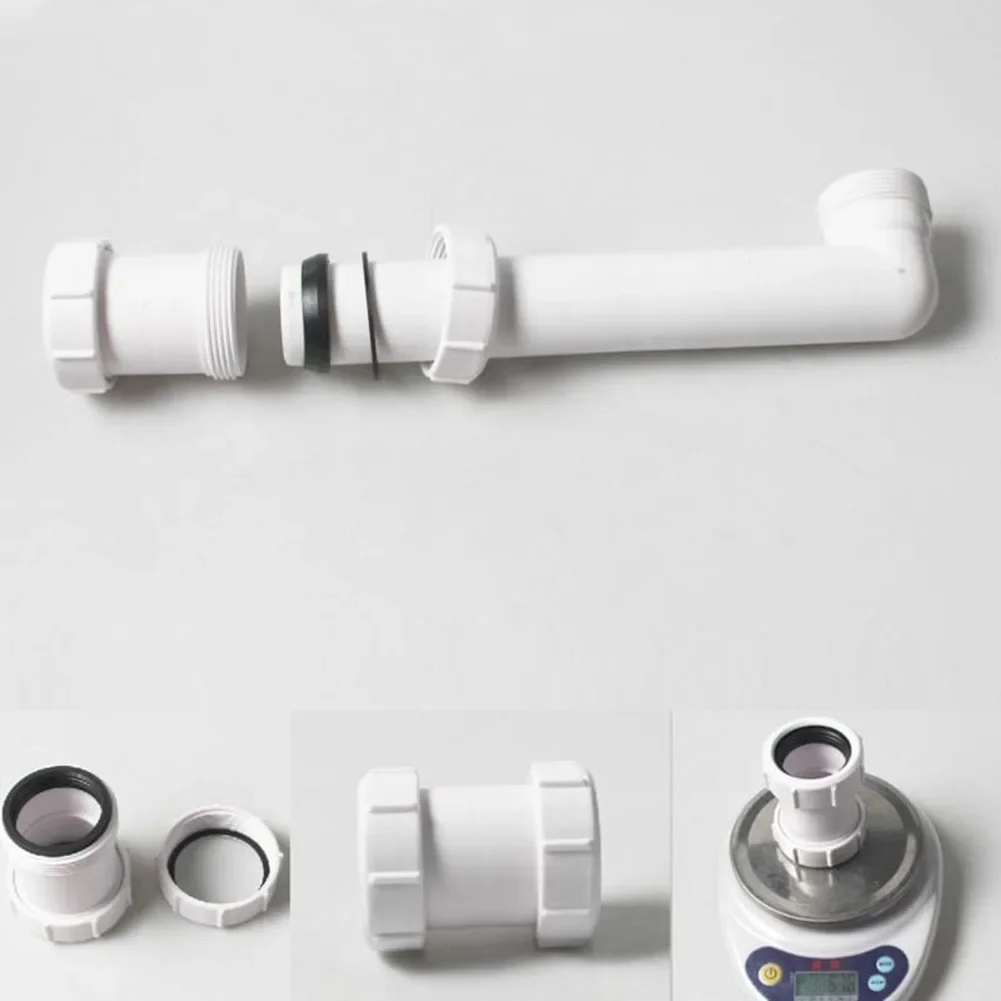 Sink Waste Adapter 40mm Connector Push-fit Installation Tool-free Assembly Soft Gasket Seal For Bathtubs White
