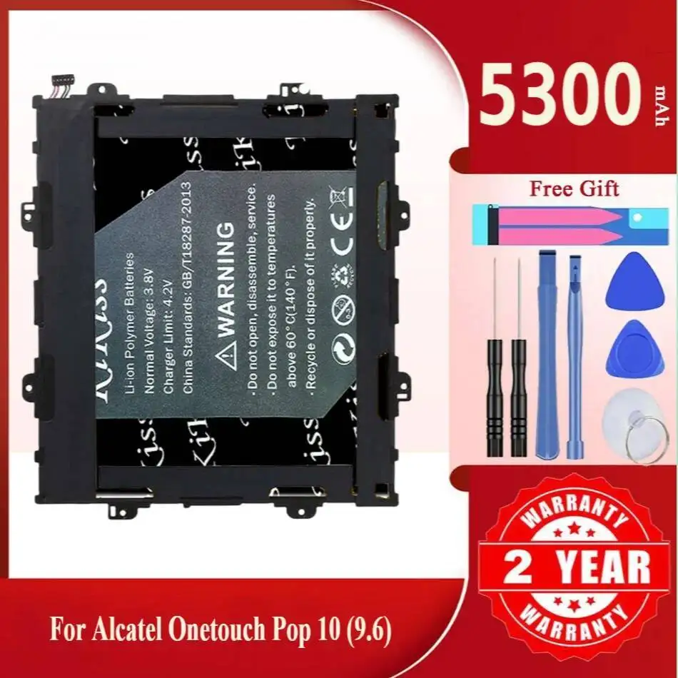 

5300Mah Kikiss Battery TLP046A2 For Alcatel Onetouch POP 10, 10 (9.6), 9.6, OT-P360X
