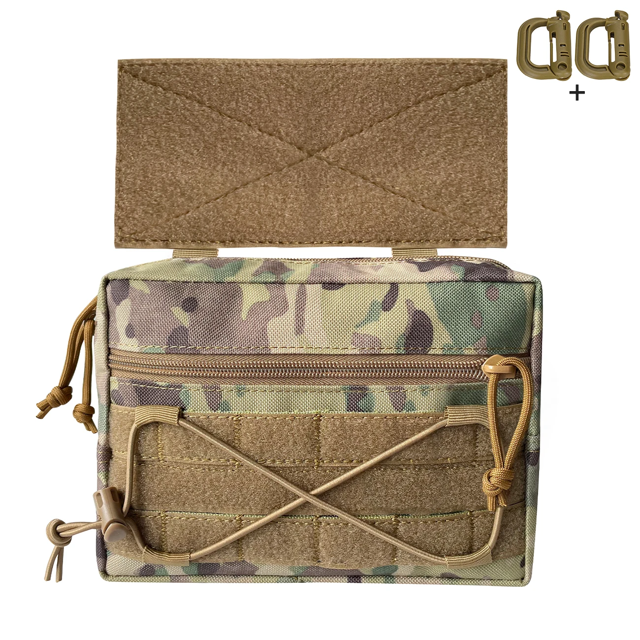 Camouflage Utility Pouch Multi‑compartment Organizer Bag for Backpack Vest Attachment Outdoor Storage Waist Accessories Bag