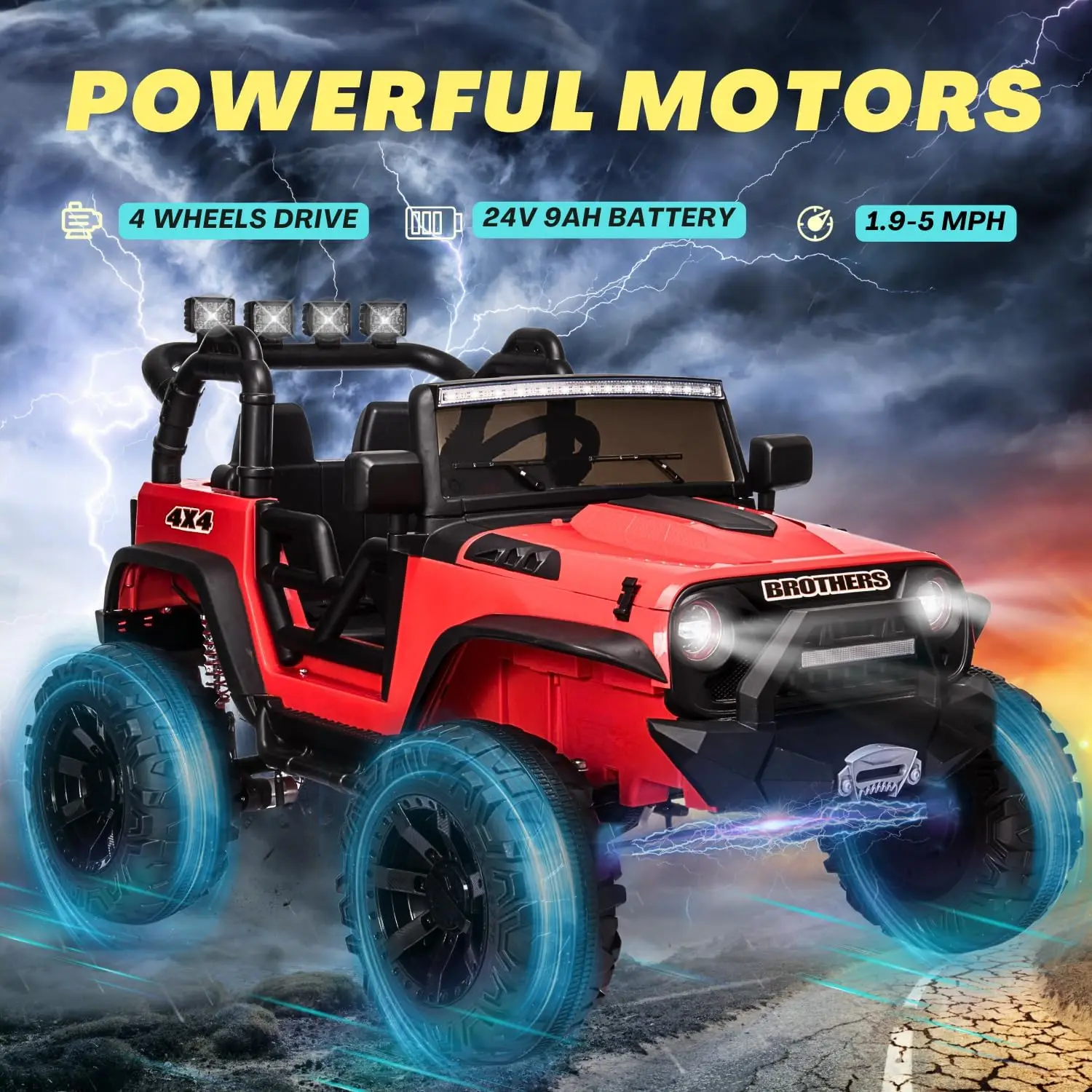 24V 2 ที่นั่งนั่งบนรถเด็กยานพาหนะไฟฟ้าพร้อมรีโมทคอนโทรล, 9Ah แบตเตอรี่ขับเคลื่อนรถยนต์ W/4x200W เครื่องยนต์ไฟฟ้าที่มีประสิทธิภาพ