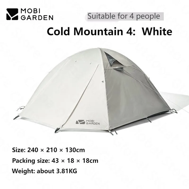 MOBI GARDEN テント COLD MOUNTAIN 4 ホワイト MOBI GARDEN New Cold Mountain Tent Outdoor 2-4 Person Camping Tent