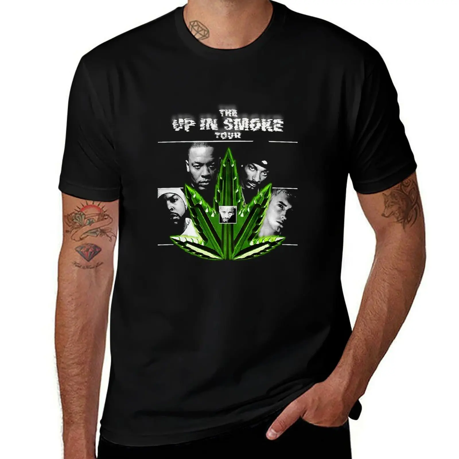 Up in Smoke Tour Dre Snoop Hip Hop Rap Vintage Replica T-Shirt Big and Tall Short Sleeve Tee