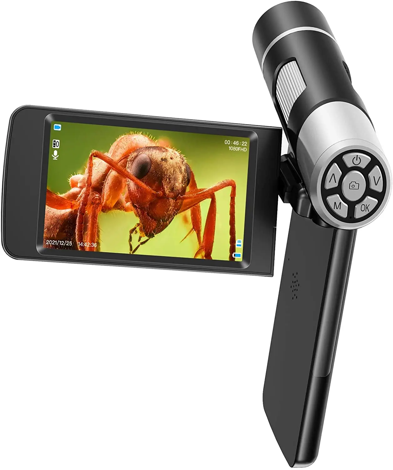 

TOMLOV Handheld Digital Microscope 4 Inch LCD Screen for Taking Photos/Videos FHD1080P Observe Outdoor Tools Portable Microscope