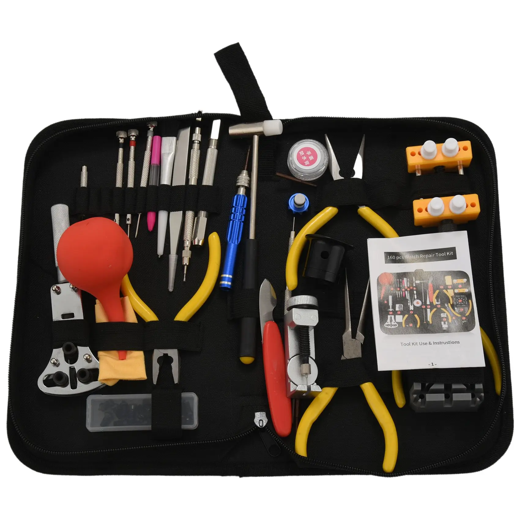 160Pcs Professional Watch Repair Tool Kit Watch Tool Kit Watch Case Opener Spring Rod Tool Set