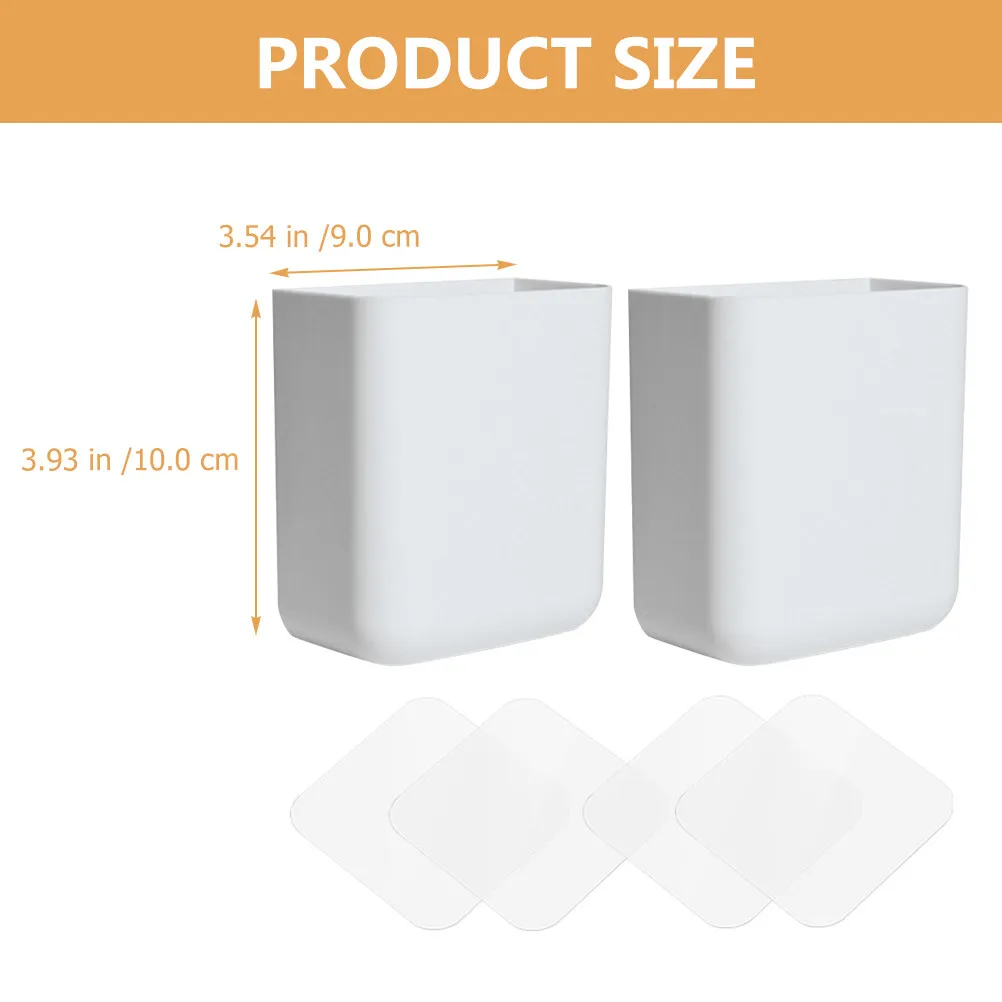 2Pcs Wall Storage Organizer Adhesive Box Remote Controller Holder Phone Holder Shelf for Living Room Wall Mounted Storage Box