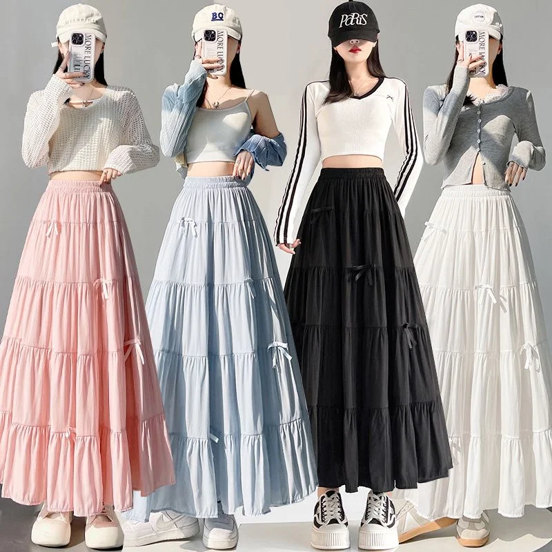 

Городские девушки, рожденные в 1990-х годов. Юбка-торт с высокой талией и бантом.