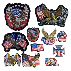 American Flag Eagle USA Element Style Embroidery Iron on Letters Patch Sewing Supply Applique DIY T-shirt Jacket Decor Badge