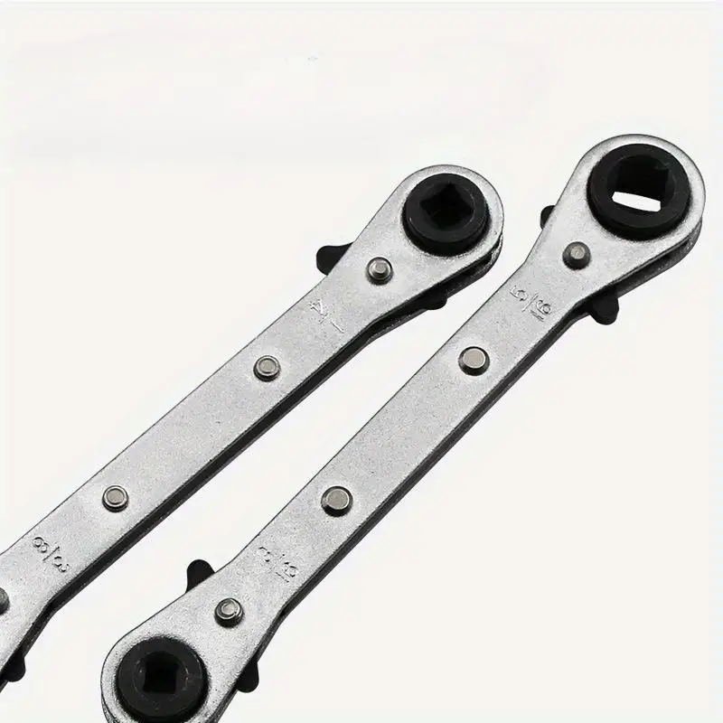 1Pc Rapid Ratchet Wrench Double-ended Four-purpose Ct-122 Refrigeration Elbow Ratchet Wrench for Professional Use