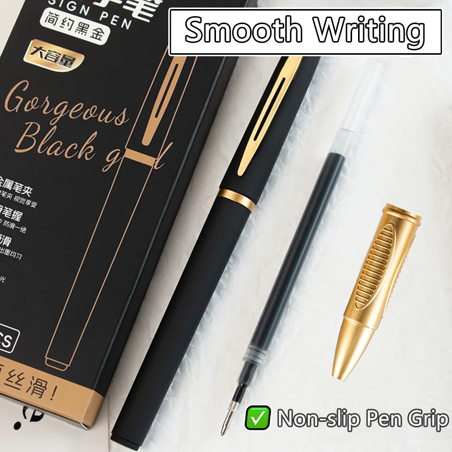 5 Teile/paket Große Kapazität Gel Stift 0,5/0,7/1,0mm Spitze Schwarz Tinte Unterschrift Stift Schreiben Business Büro liefert Schule Schreibwaren – Detail 5