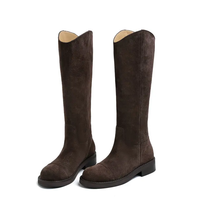 

Новое поступление, женские сапоги рыцаря, современные высокие сапоги до колена, обувь из натуральной кожи, обувь из воловьей кожи