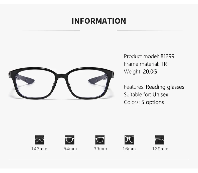 Automatischer Zoom, intelligente Anpassung, Lesebrille, HD Blue Light Tr, ultraleichte Lesebrille – Detail 6