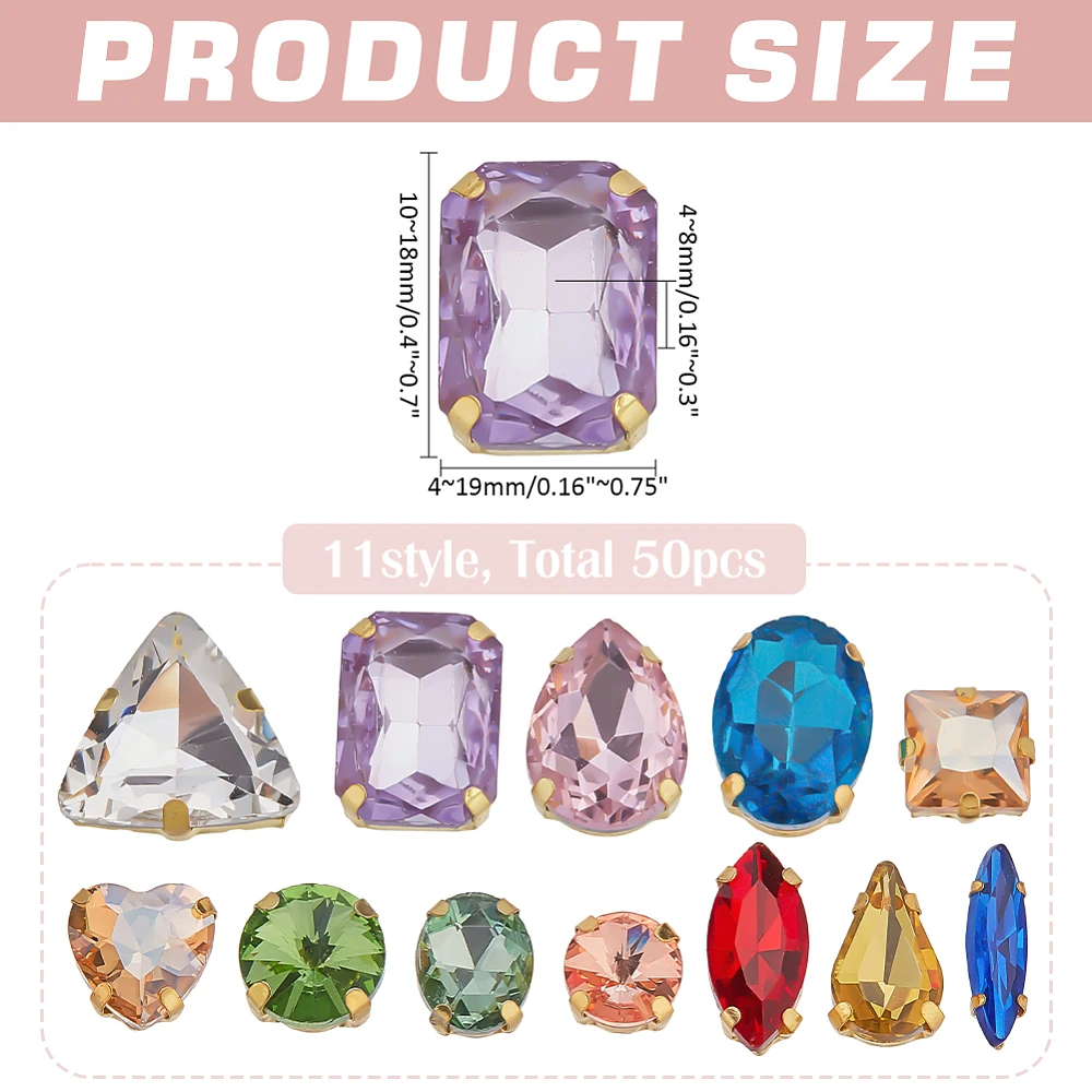 50 piezas de diamantes de imit - Sewing Garments reseña y precio
