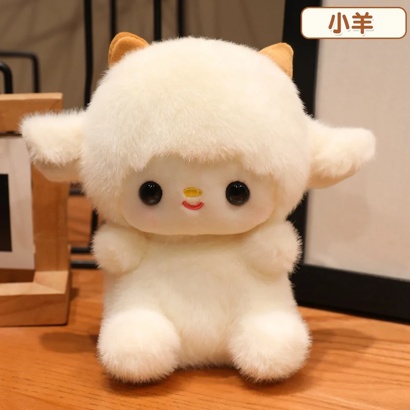 Lovely Penguin Sheep Chicken Dog Siamese Cat Plush Keychains Pendant Girls Backpack Phone Plush Keyring Small Table Companion