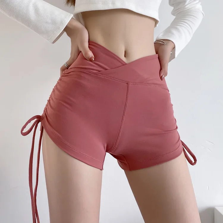 

Женские летние плиссированные леггинсы с высокой талией для йоги, скрывающие живот и подтягивающие ягодицы, из 100% хлопка, базовый слой