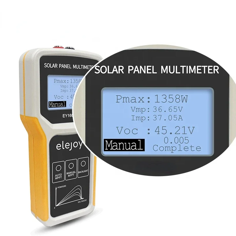 EY1600W LCD MPPT solar panel multimeter tester smart current tester voltage tester digital power PV meter VOC