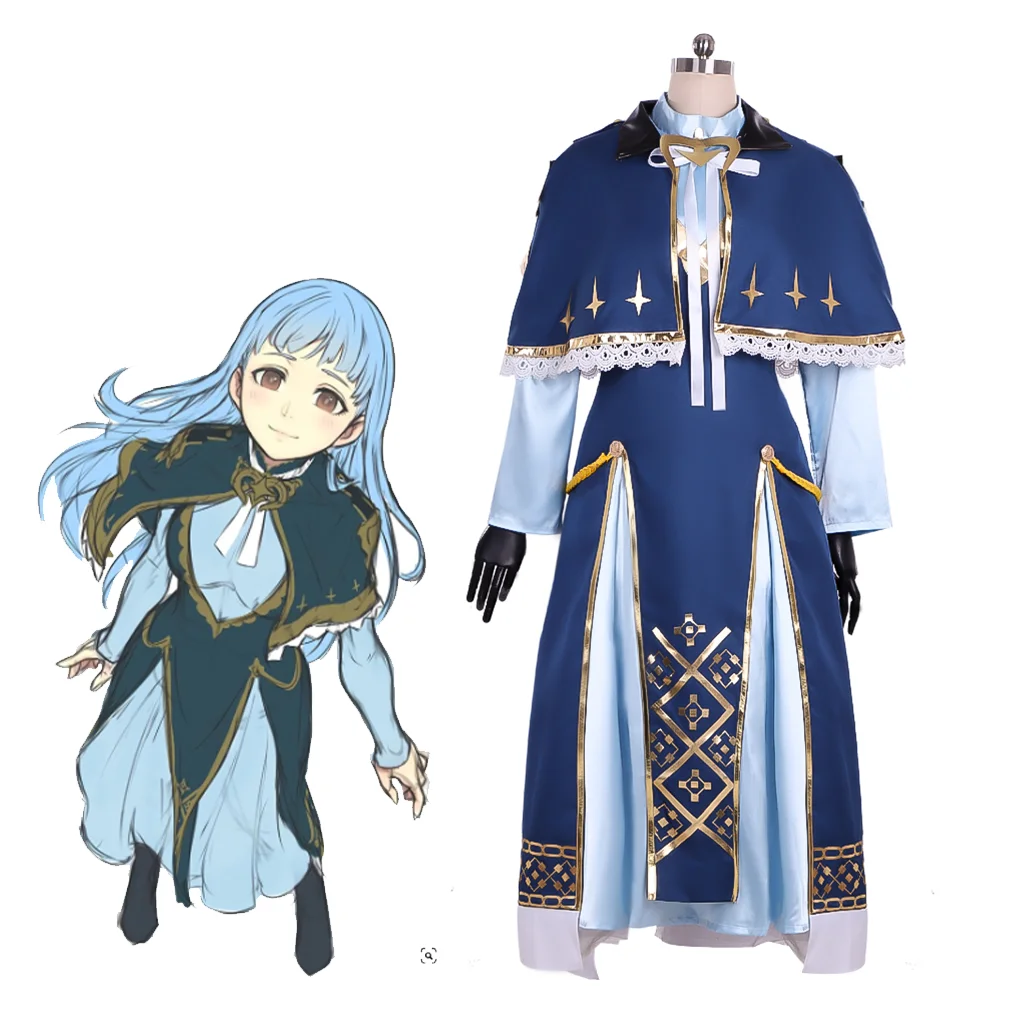 Game Fire Emblem Marianne Cosplay Costume Girls Blue Combat Costume Robe Female Warrior Costume Carnival Costume