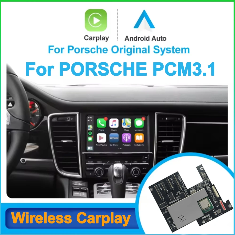 

ANYFAR Wireless CarPlay Android auto For PCM 3.1 Panamera Cayenne Macan Cayma 911 918 Support Mirror Link AirPlay Camera