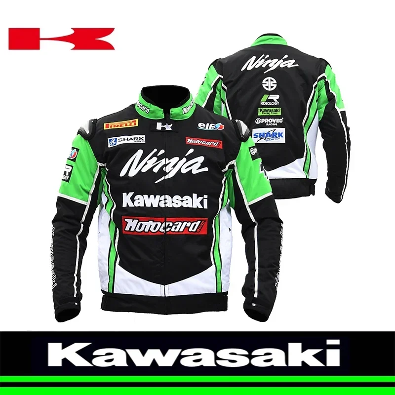 

Brand New Kawasaki Cycling Windproof Jacket, Anti Drop Waterproof Motorcycle Riding Suit