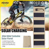 30W/80W Outdoor Multifunctional Portable Solar Charging Panel Foldable 5V  Dual USB Output Device Camping Tool High Power Output