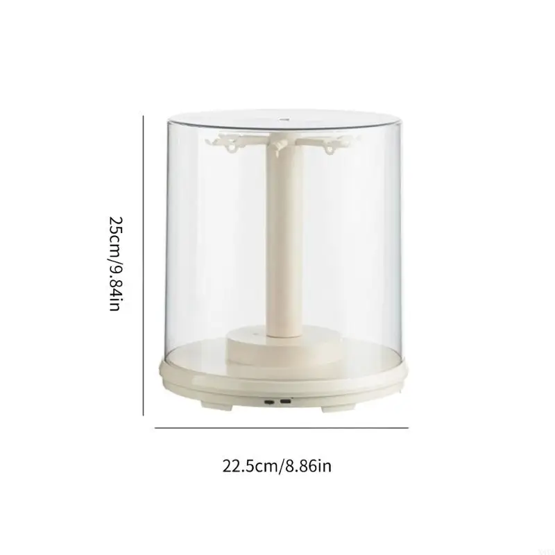 X4YA Dustproof Clear Spinning Display Case Rotating Display Case For Doll Collection Home Decoration Plastic Storage Solution