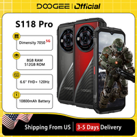 Global Version DOOGEE S118 Pro 5G Rugged Phone 6.6'' 120Hz Dimensity 7050 8GB RAM 512GB ROM 10800mAh Battery NFC Cellphone