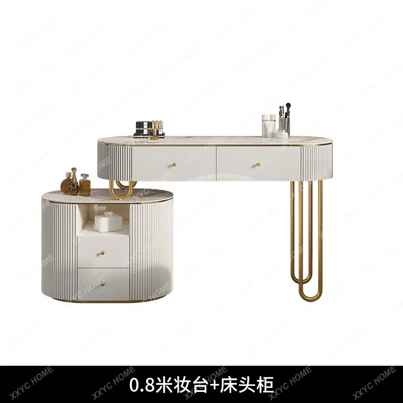 

Light Luxury Stone Plate Dressing Table Storage Cabinet Integrated Makeup Cream Style Bedroom Modern Minimalist Makeup Table