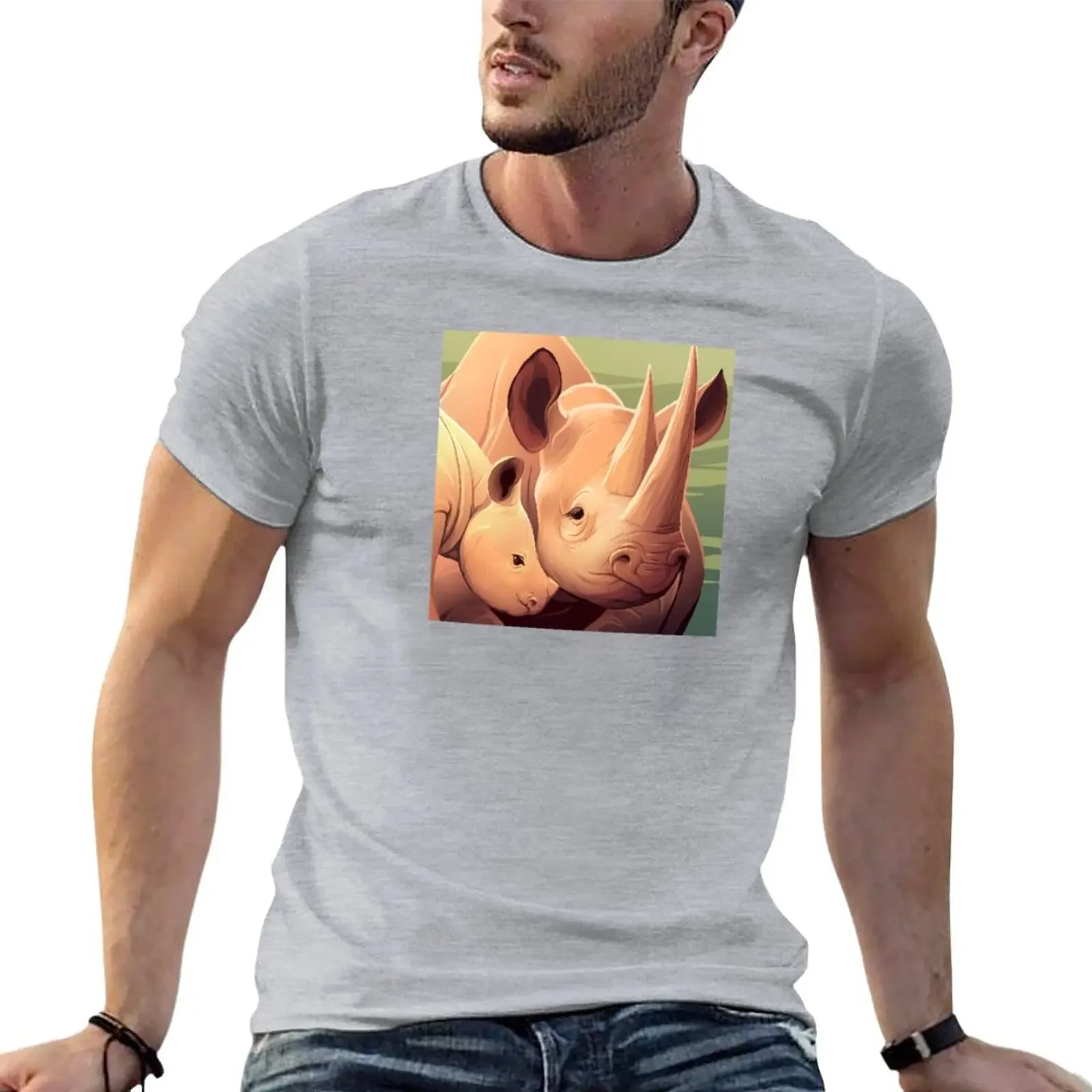 Black Rhino T-Shirt blanks summer top mens tall t shirts