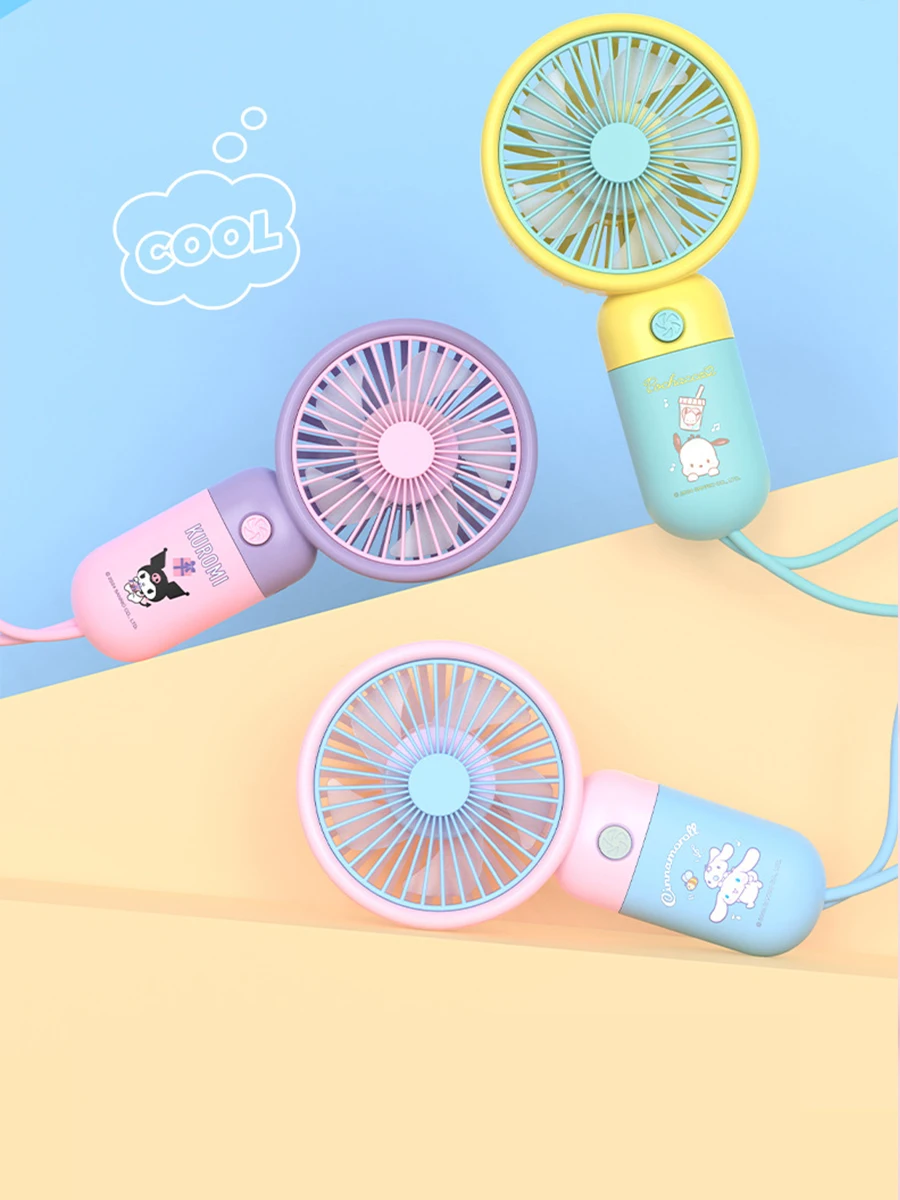 

Sanrio Handheld Mini Fan With Strong Wind Usb Rechargerble Battery And Buitt-ln Lanyard Electric fan rechargeable porta