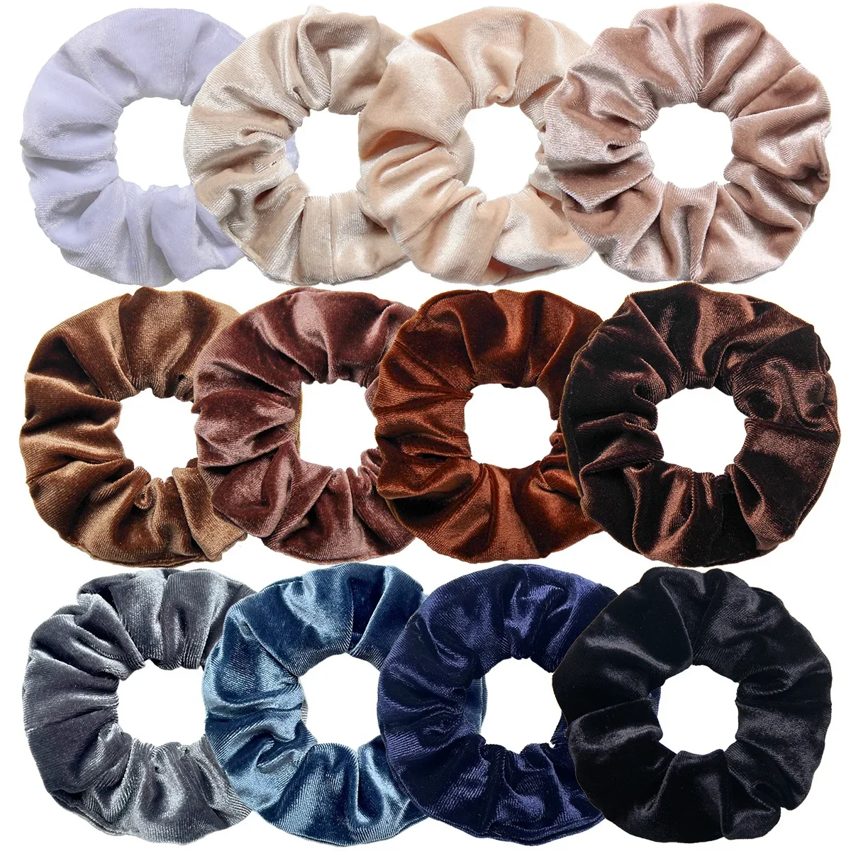 45 لون كبير خمر المخملية Scrunchies الفتيات مرونة العصابات الشعر ذيل حصان حامل العلاقات الأربطة المطاطية موضة النساء الملحقات #2