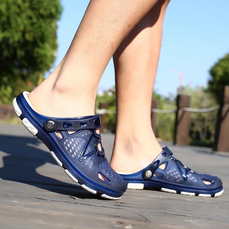 2024 New Men Sandals Summer Flip Flops Slippers Men Outdoor Beach Casual Shoes Cheap Male Sandals Water mesh breathable Shoes