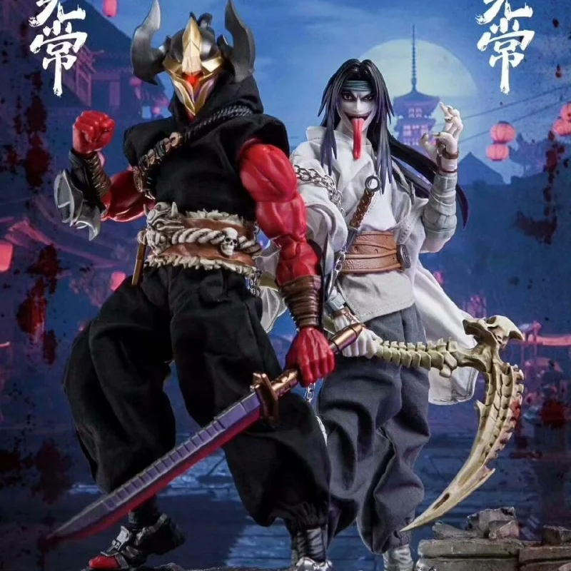 

Original Keepgoing Black And White Ghost Real Anime Action Figure 1/12 Scale Cloth Dress Movable Doll Tim Toy Birthday Gift