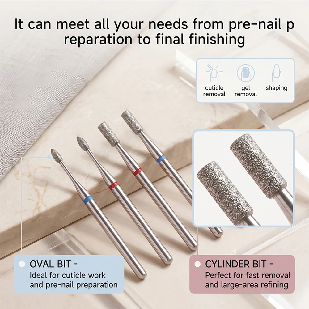

4pcs/set Nail Drill Machine Bit Nail Gel Removal Polishing Tools Pedicure Manicure Rotary Grinding Buffer Polisher