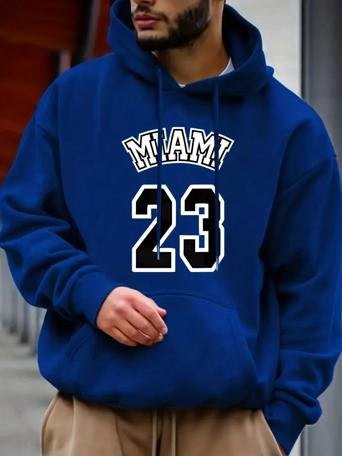 

Men's Autumn Winter Loose Fitting Long Sleeved Hoodie