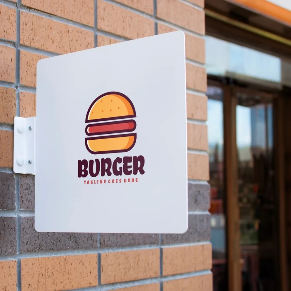 Customizable Metal Blade Sign: Double Sided Shop Logo, Wall Mounted